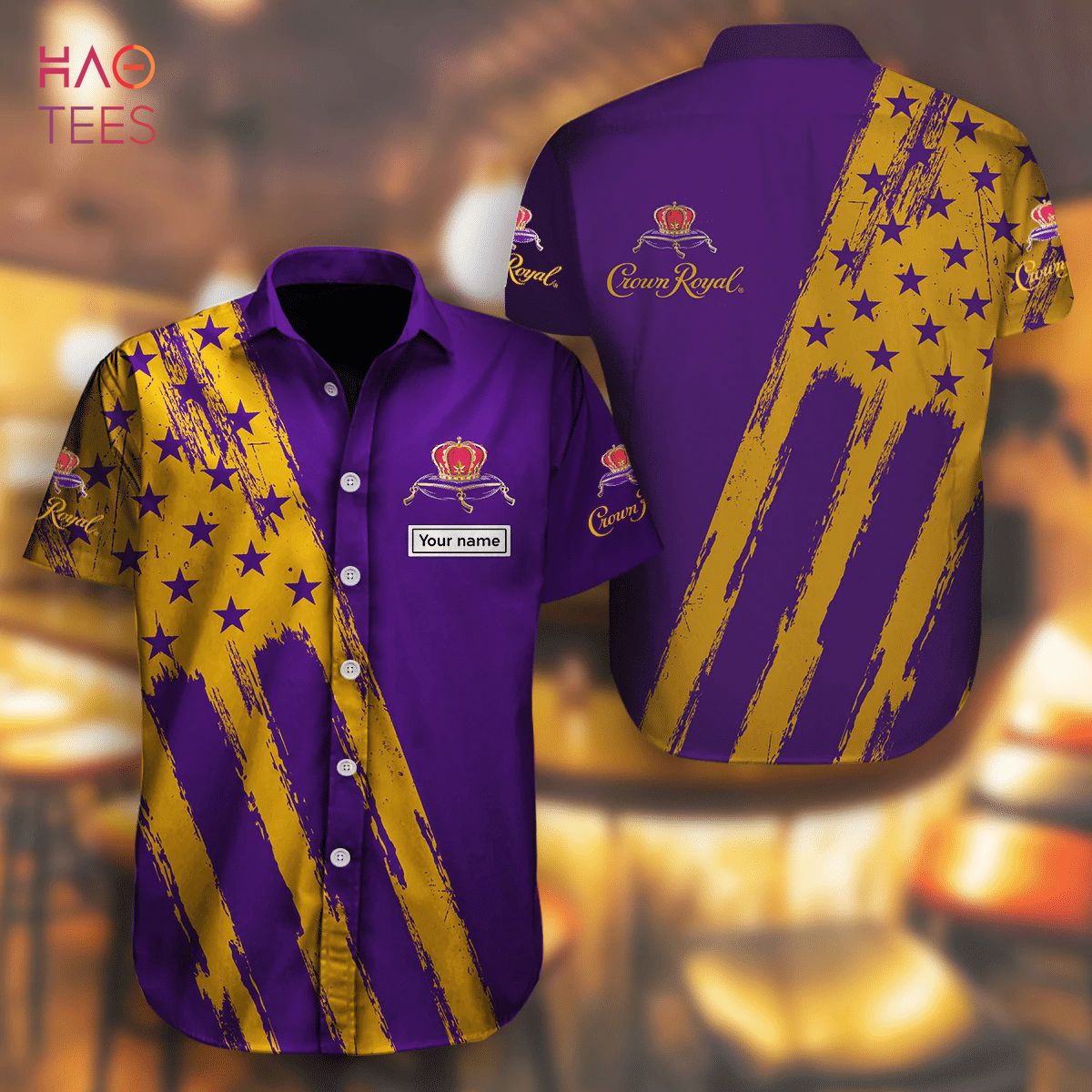 Crown Royal American Flag Custom Name Hawaiian Shirt Crown Royal American Flag Custom Name Hawaiian Shirt