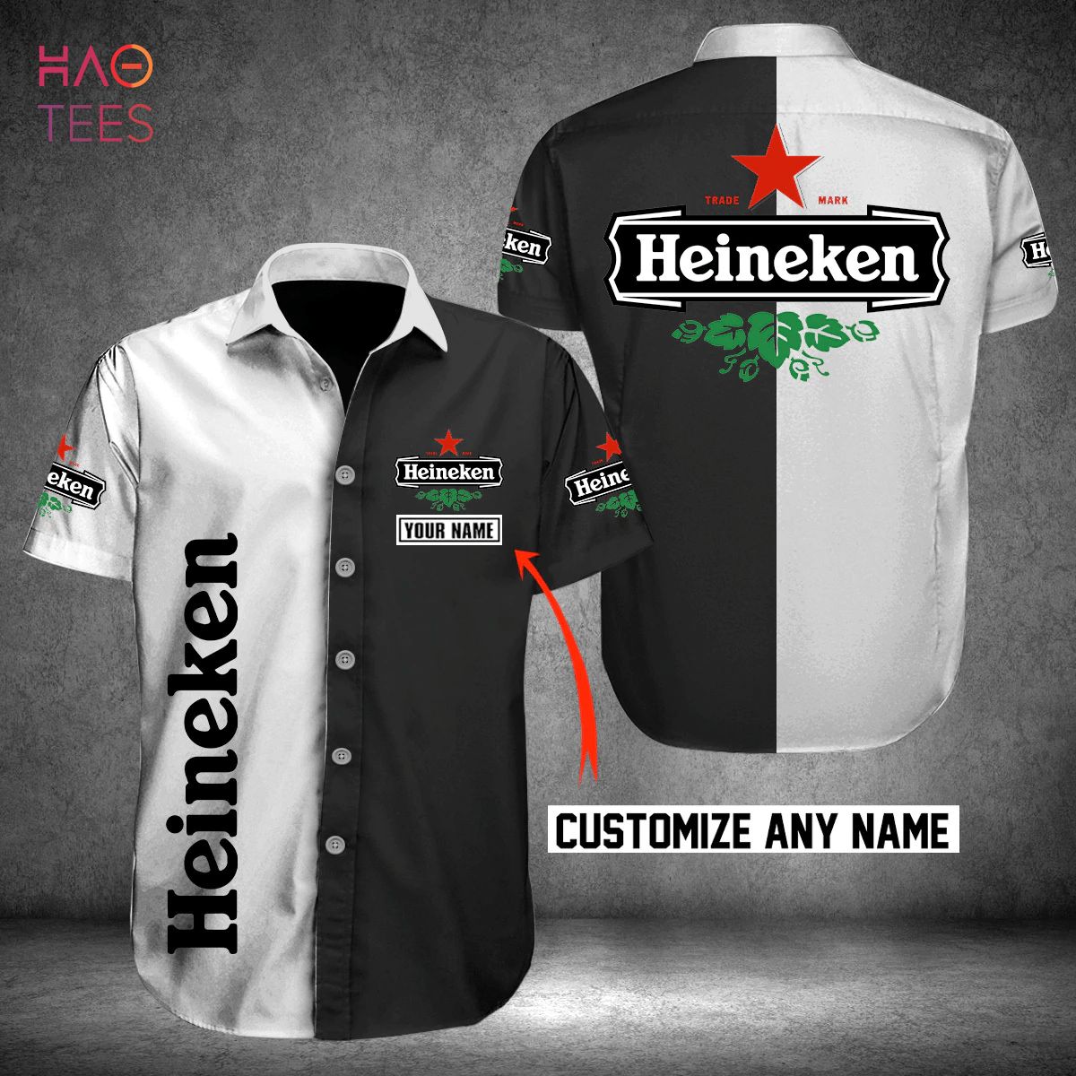 Heineken Custom Name Hawaiian Shirt Heineken Custom Name Hawaiian Shirt