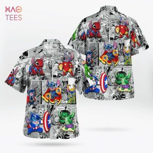Stitch Disney, Stitch Avengers Marvel Hawaiian Shirt