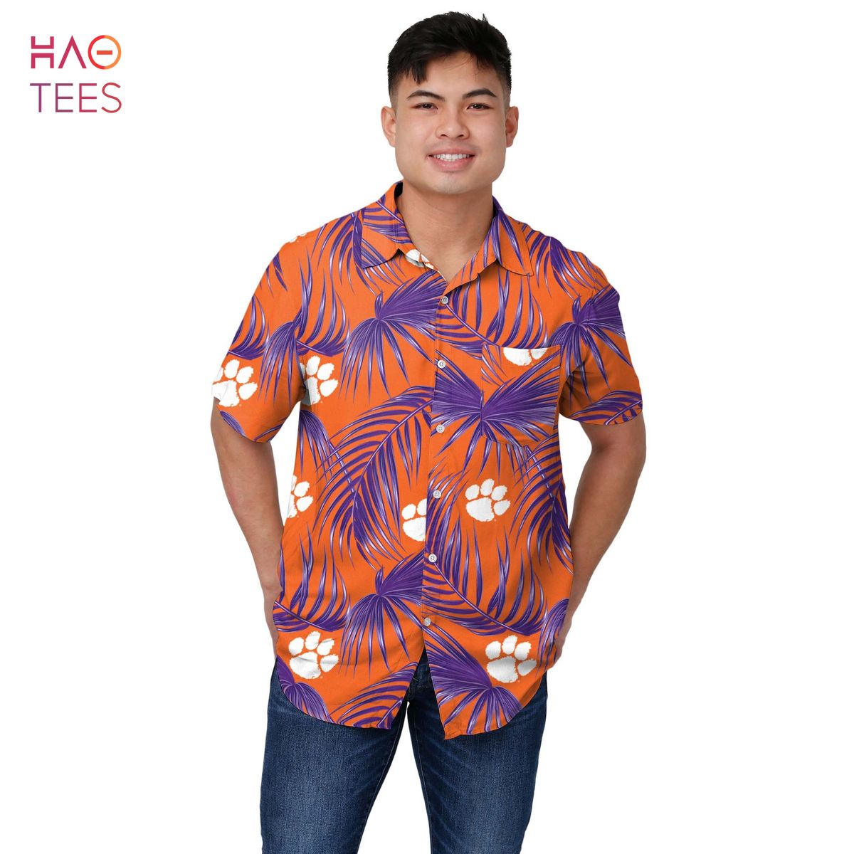 Clemson Tigers NCAA Mens Hawaiian 3D Shirt Clemson Tigers NCAA Mens Hawaiian 3D Shirt
