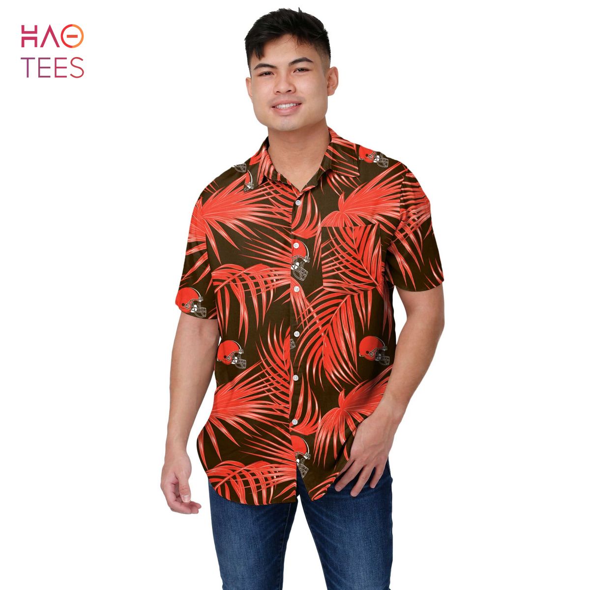 Cleveland Browns NFL Mens Hawaiian 3D Shirt Cleveland Browns NFL Mens Hawaiian 3D Shirt