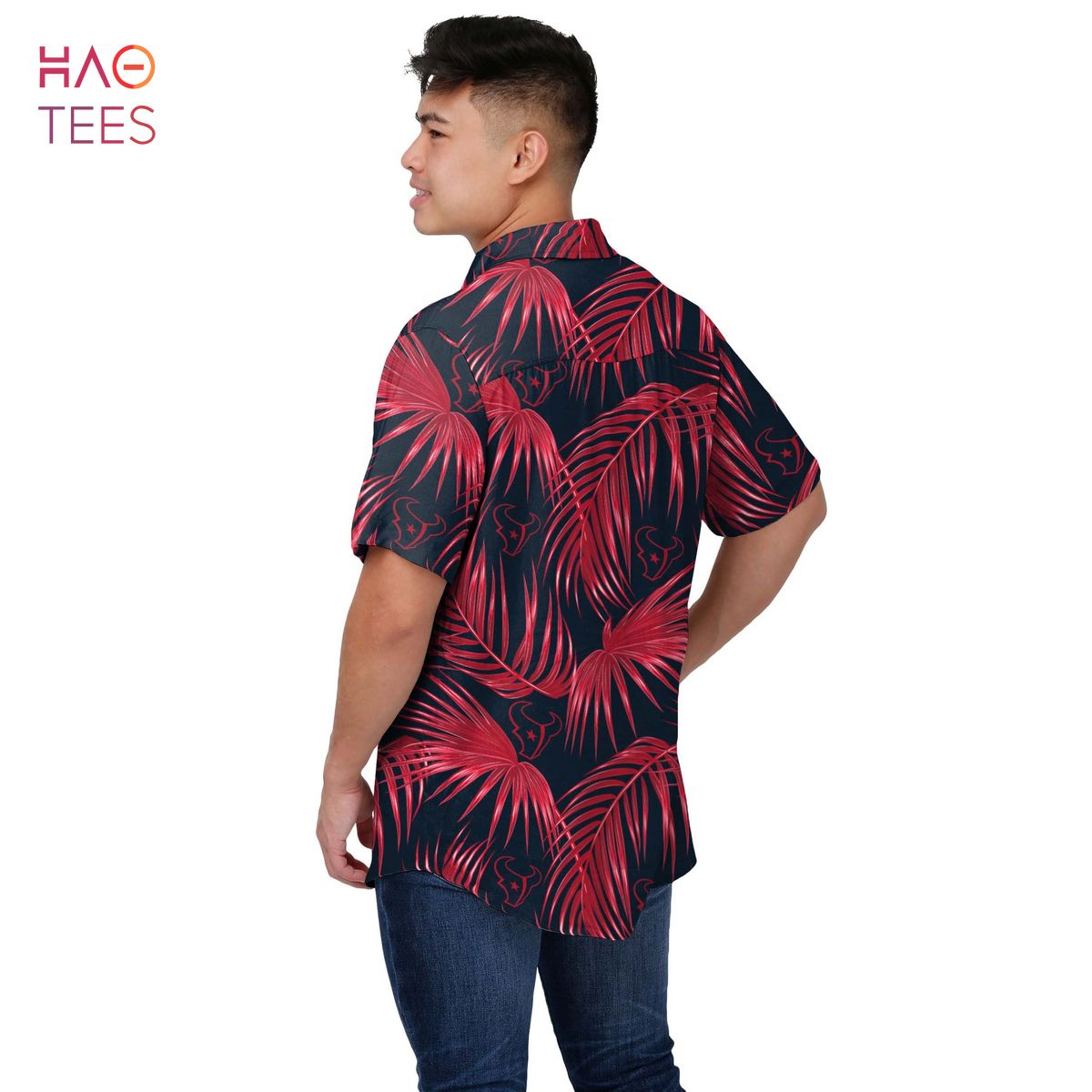 Houston Texans NFL Mens Hawaiian 3D Shirt Houston Texans NFL Mens Hawaiian 3D Shirt