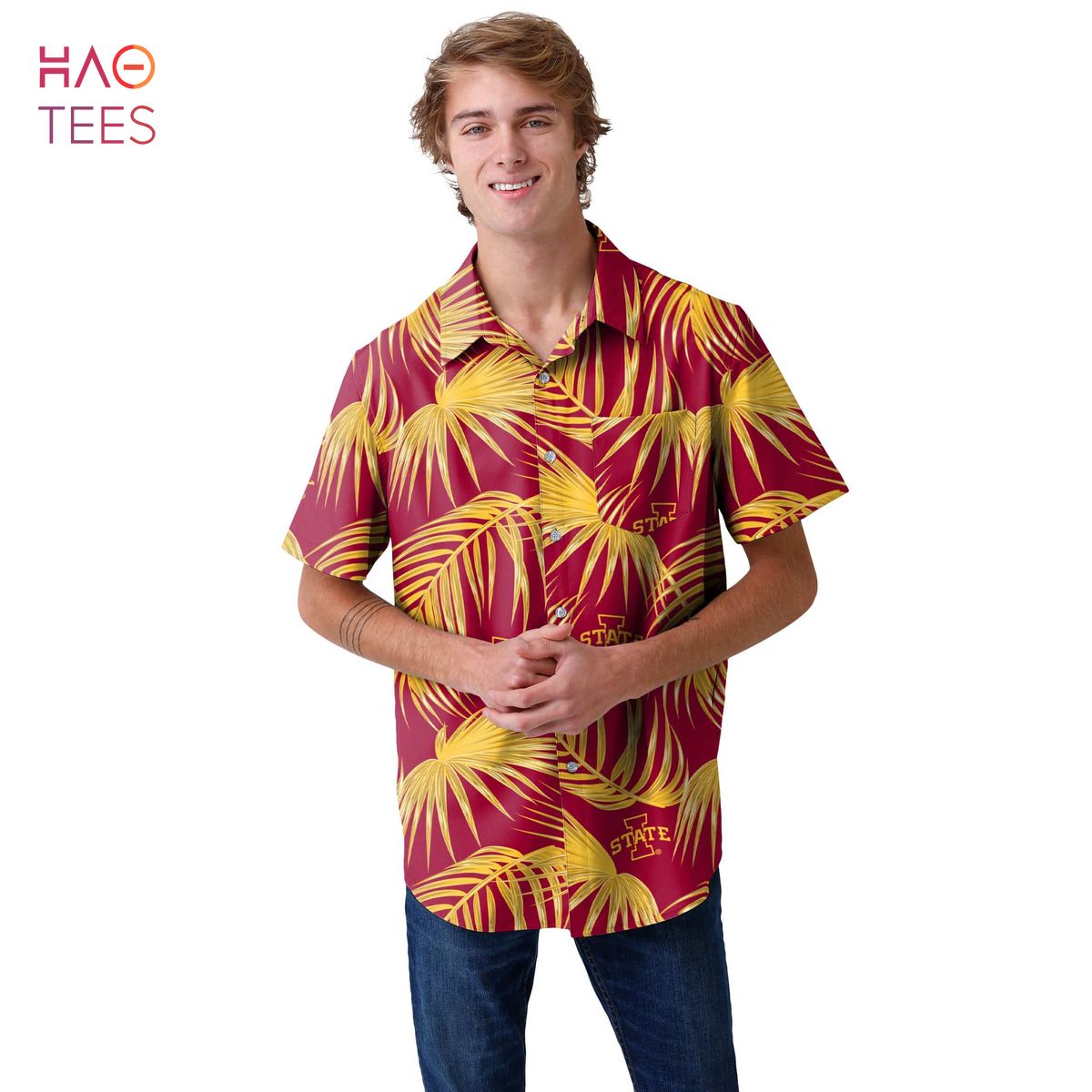 Iowa State Cyclones NCAA Mens Hawaiian 3D Shirt Iowa State Cyclones NCAA Mens Hawaiian 3D Shirt