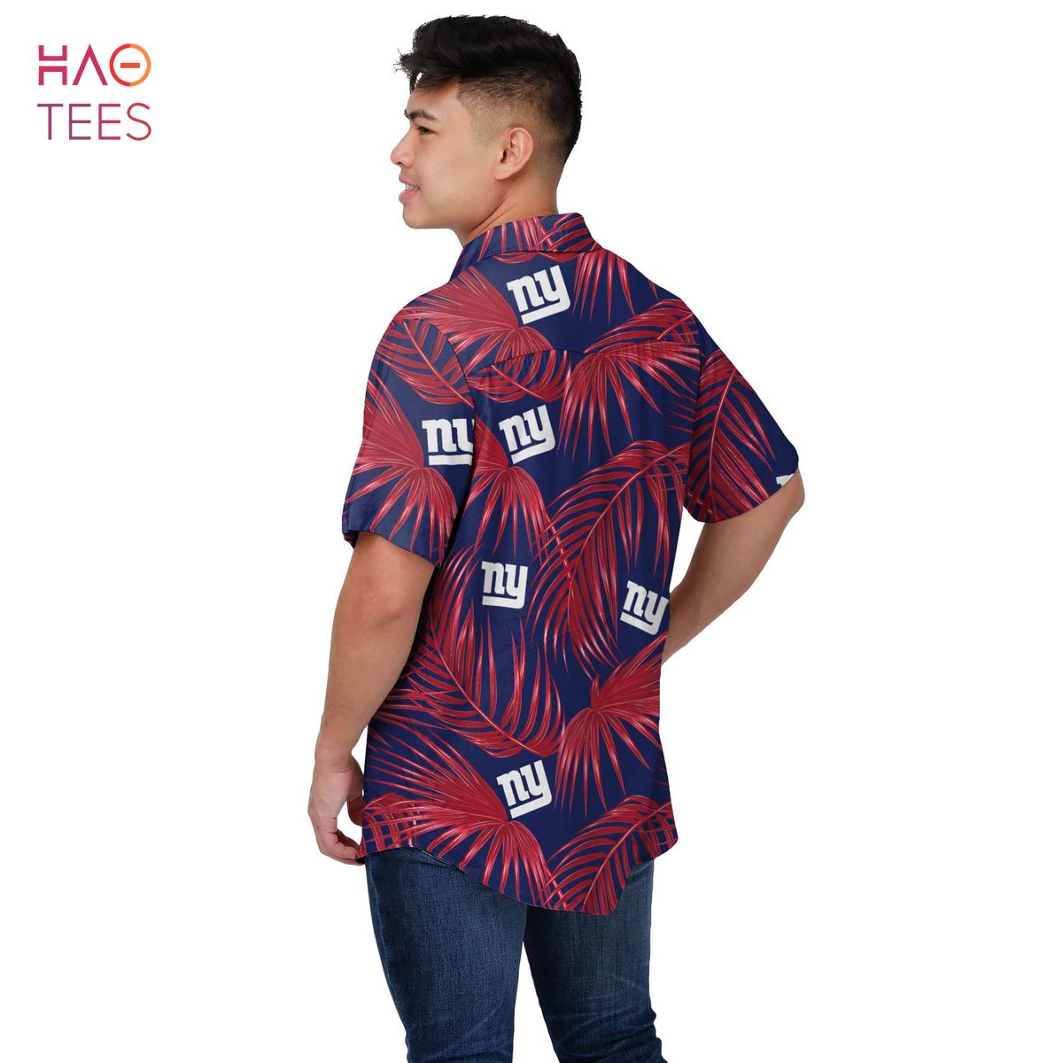 New York Giants NFL Mens Hawaiian 3D Shirt New York Giants NFL Mens Hawaiian 3D Shirt
