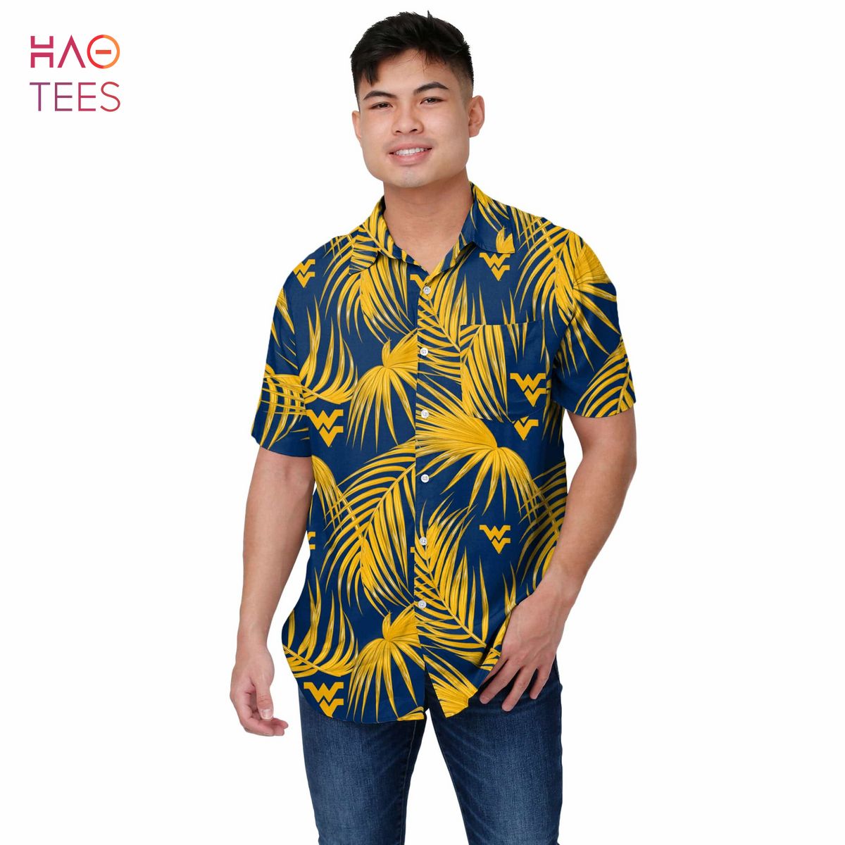 West Virginia Mountaineers NCAA Mens Hawaiian 3D Shirt West Virginia Mountaineers NCAA Mens Hawaiian 3D Shirt