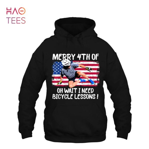 Funny Merry 4th Of July Biden Bike Bicycle Falls Off US Flag Shirt