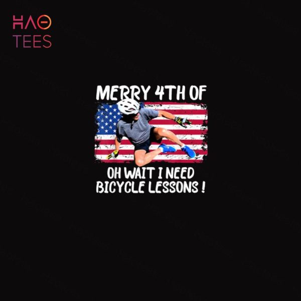 Funny Merry 4th Of July Biden Bike Bicycle Falls Off US Flag Shirt