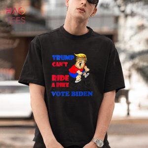 Funny Trump Can’t Ride A Bike Vote Biden Falls Off Bike Shirt