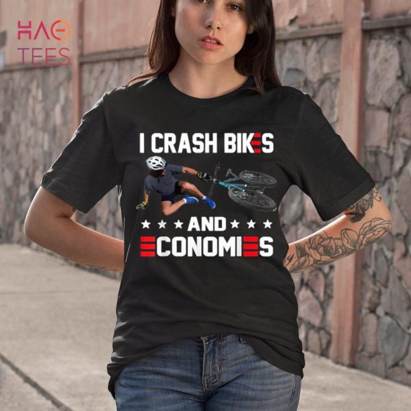 NEW I Crash Bikes and Economies Biden Falling off Bike Shirt