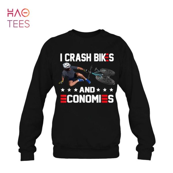 NEW I Crash Bikes and Economies Biden Falling off Bike Shirt