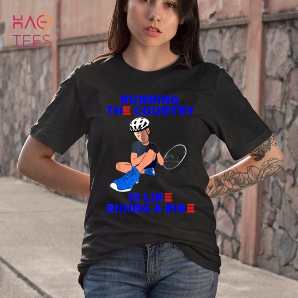 Running The Country Is Like Riding A Bike Funny Anti Biden Shirt