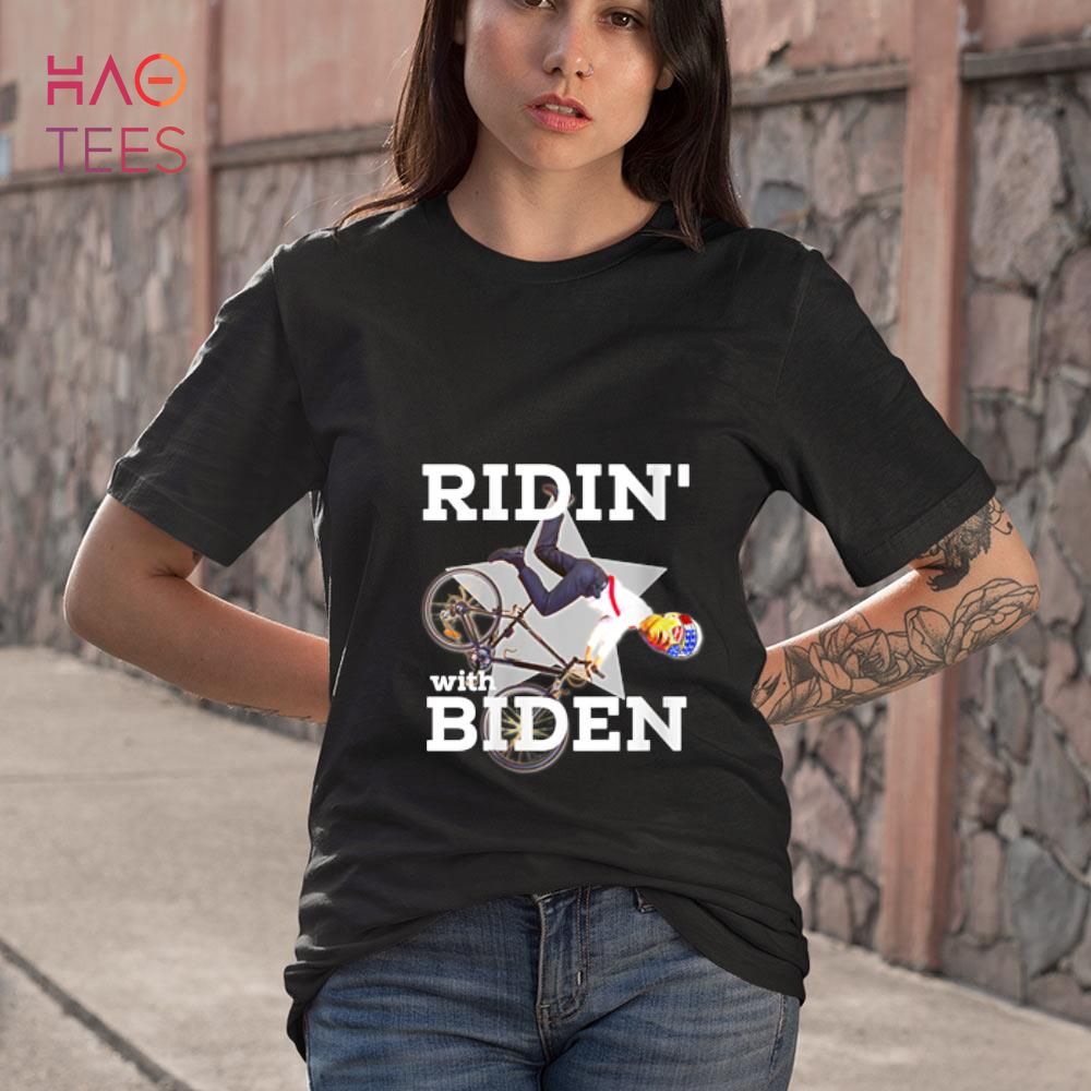 Womens Biden Bicycle Crash Bike Wreck USA RIDIN With Biden Falling  Shirt