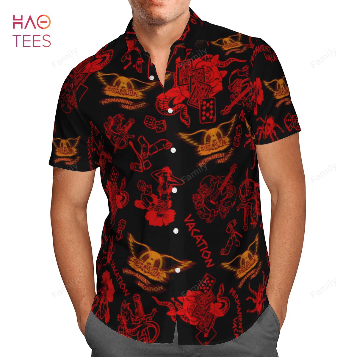Aerosmith Fashion Hawaiian Shirt & Beach Shorts Aerosmith Fashion Hawaiian Shirt & Beach Shorts