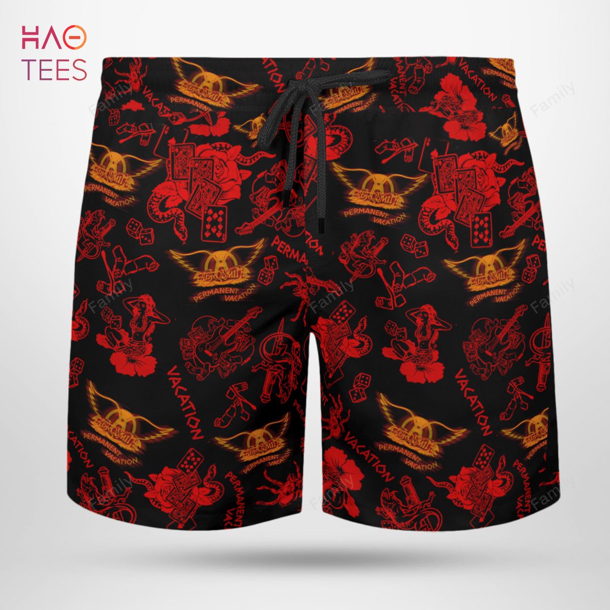 Aerosmith Fashion Hawaiian Shirt & Beach Shorts Aerosmith Fashion Hawaiian Shirt & Beach Shorts
