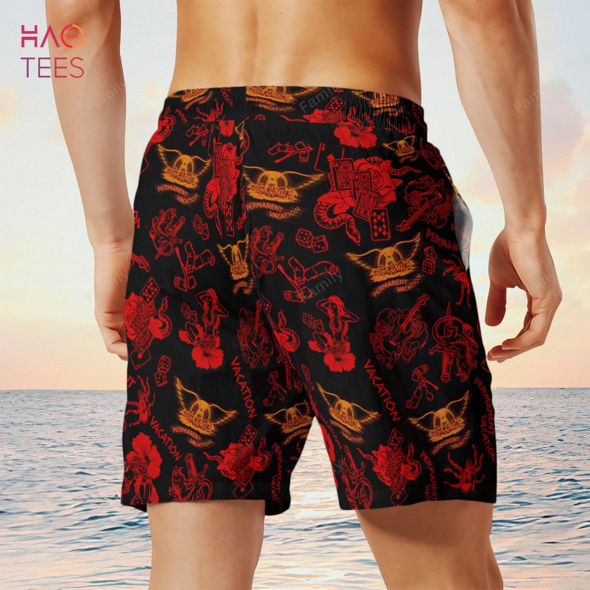 Aerosmith Fashion Hawaiian Shirt & Beach Shorts Aerosmith Fashion Hawaiian Shirt & Beach Shorts