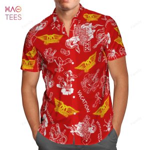 Aerosmith Red Fashion Hawaiian Shirt & Beach Shorts Aerosmith Red Fashion Hawaiian Shirt & Beach Shorts