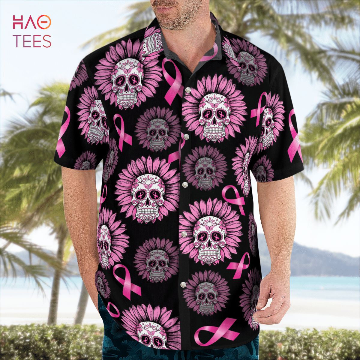 Breast Cancer Awareness Sunflowers Hawaiian Shirt Breast Cancer Awareness Sunflowers Hawaiian Shirt
