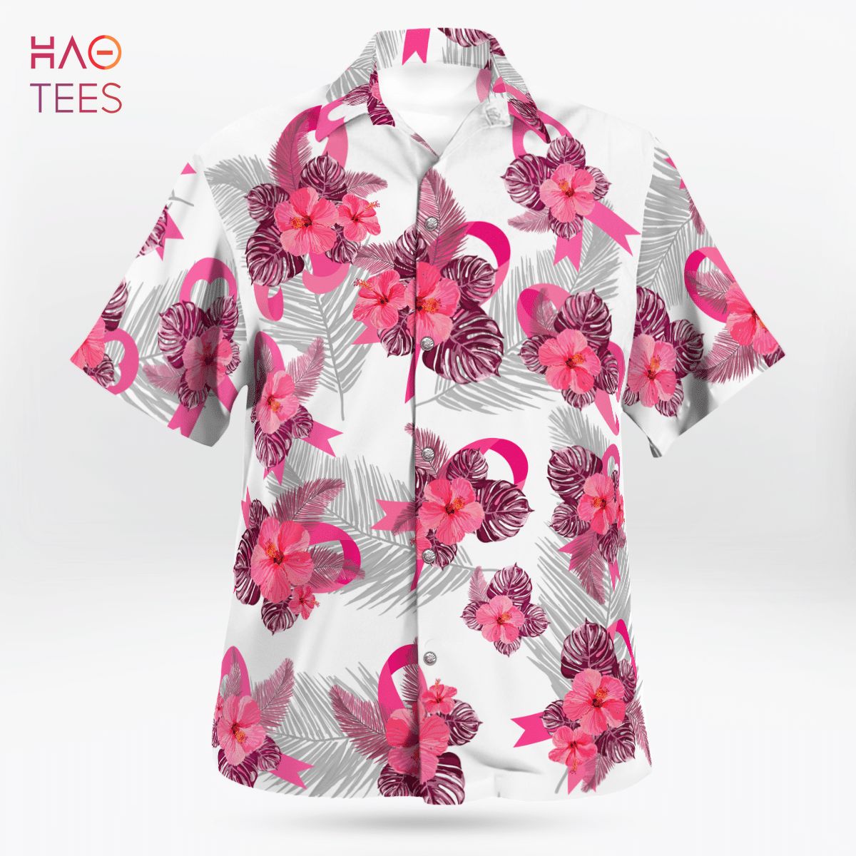 Breast Cancer Awareness Tropical Hawaiian Shirt