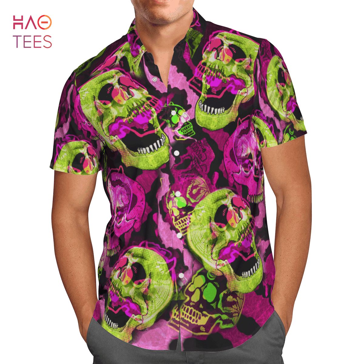 Colorful Skull Hawaiian Shirt – RE31