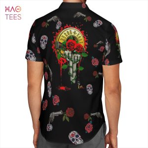 Guns N’ Roses Skull Gun Rose AOP Hawaiian Shirt