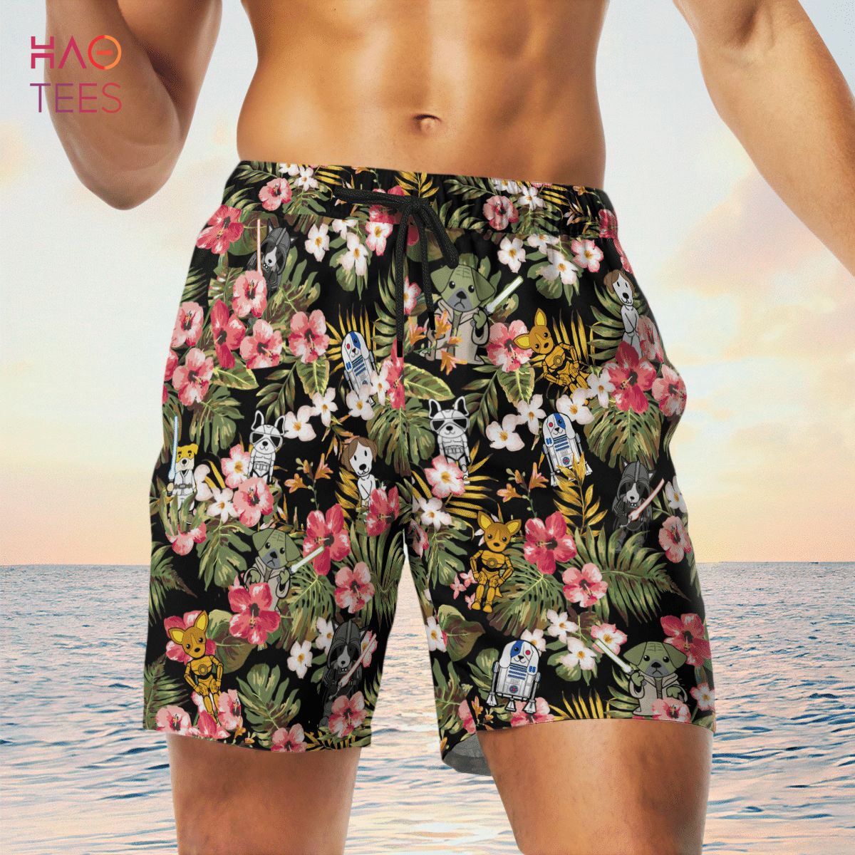 Star Dogs Tropical Hawaiian Shirt & Beach Shorts Star Dogs Tropical Hawaiian Shirt & Beach Shorts