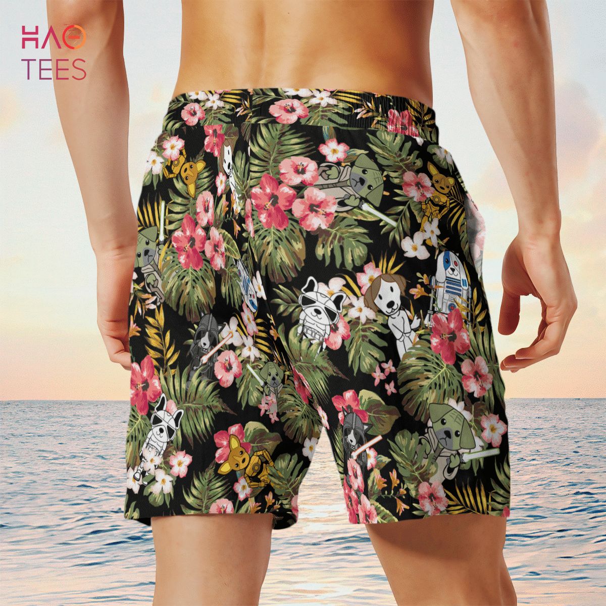 Star Dogs Tropical Hawaiian Shirt & Beach Shorts Star Dogs Tropical Hawaiian Shirt & Beach Shorts