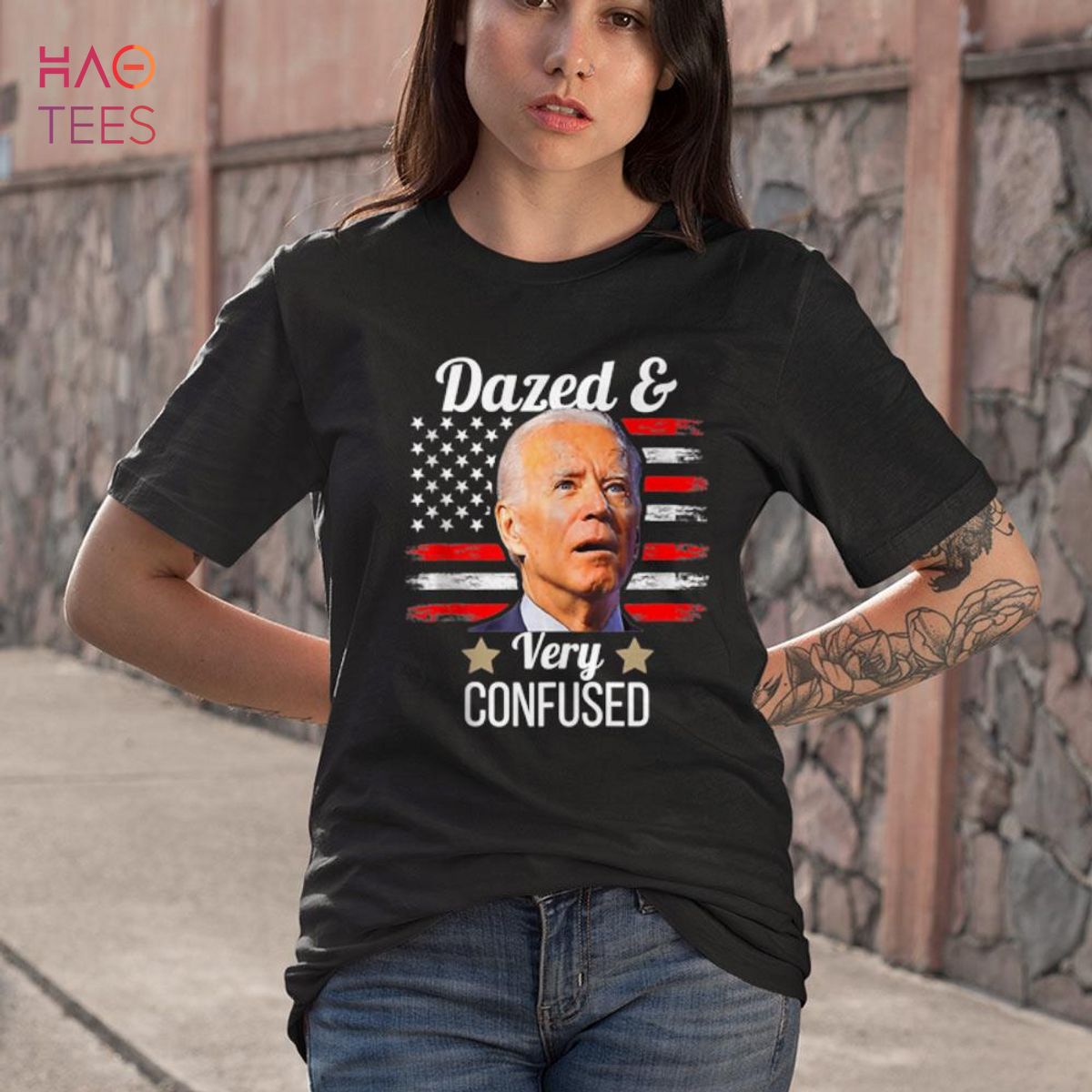 Biden Dazed And Very Confused Tiedye Funny Anti Joe Biden Premium Shirt