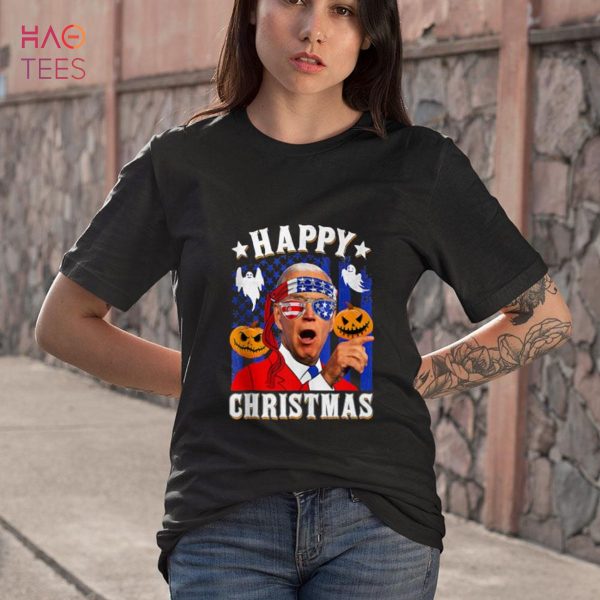 Happy Christmas Pumpkin Funny Joe Biden Confused Halloween Shirt