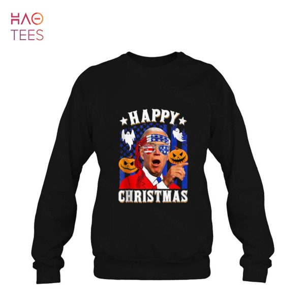 Happy Christmas Pumpkin Funny Joe Biden Confused Halloween Shirt