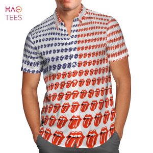 The Rolling Stones America Flag AOP Hawaiian Shirt The Rolling Stones America Flag AOP Hawaiian Shirt