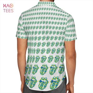 BEST The Rolling Stones Green Logo Hawaiian Shirt