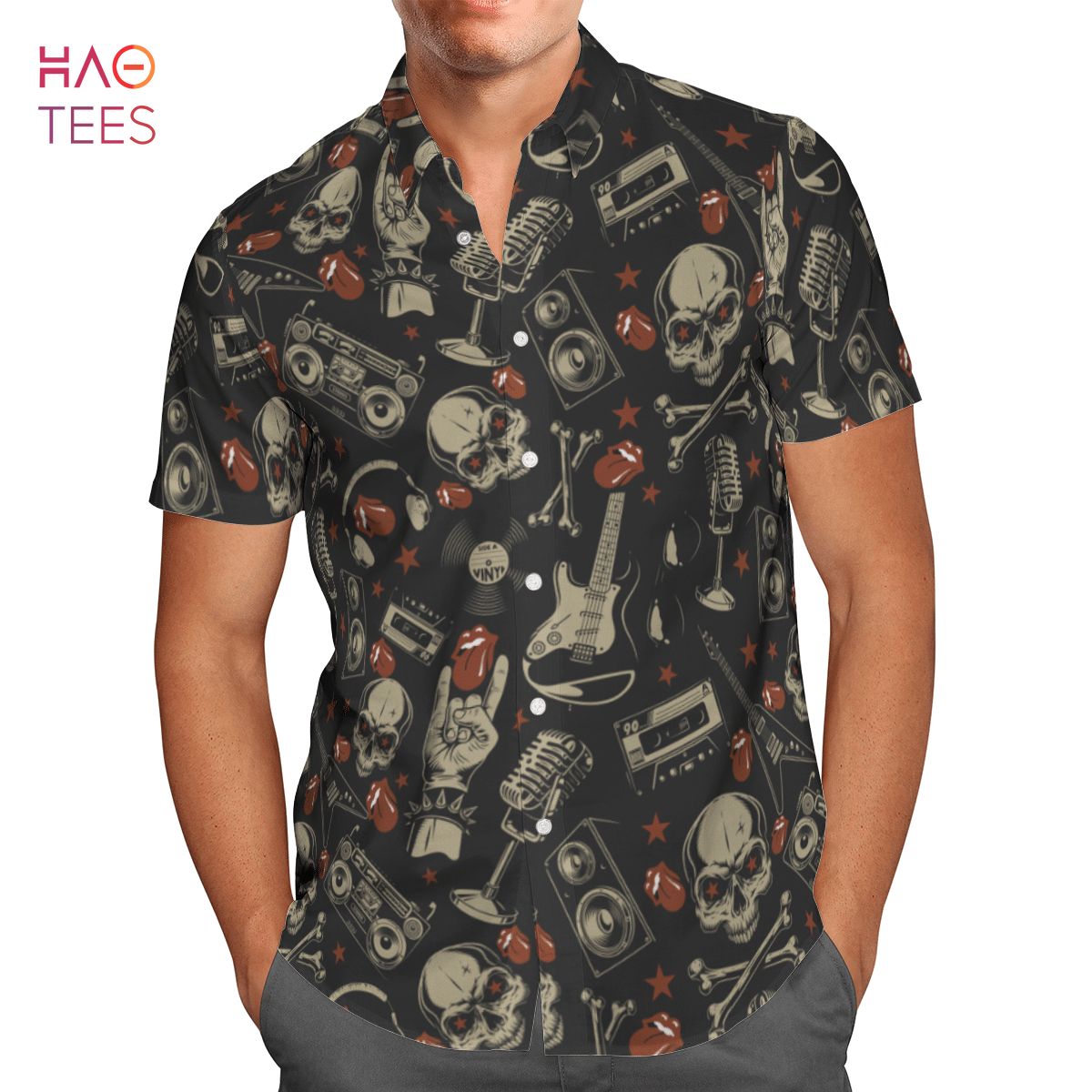 The Rolling Stones Rock AOP Hawaiian Shirt Luxury Store