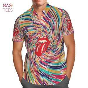 The Rolling Stones Swirl AOP Hawaiian Shirt The Rolling Stones Swirl AOP Hawaiian Shirt