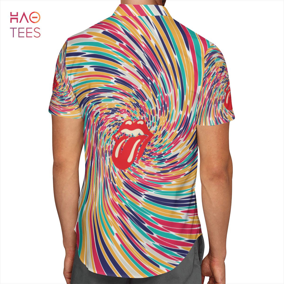 The Rolling Stones Swirl AOP Hawaiian Shirt Luxury Store