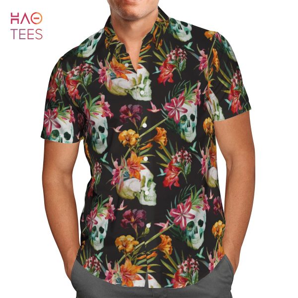 Tropical Flower Skull Hawaiian Shirt