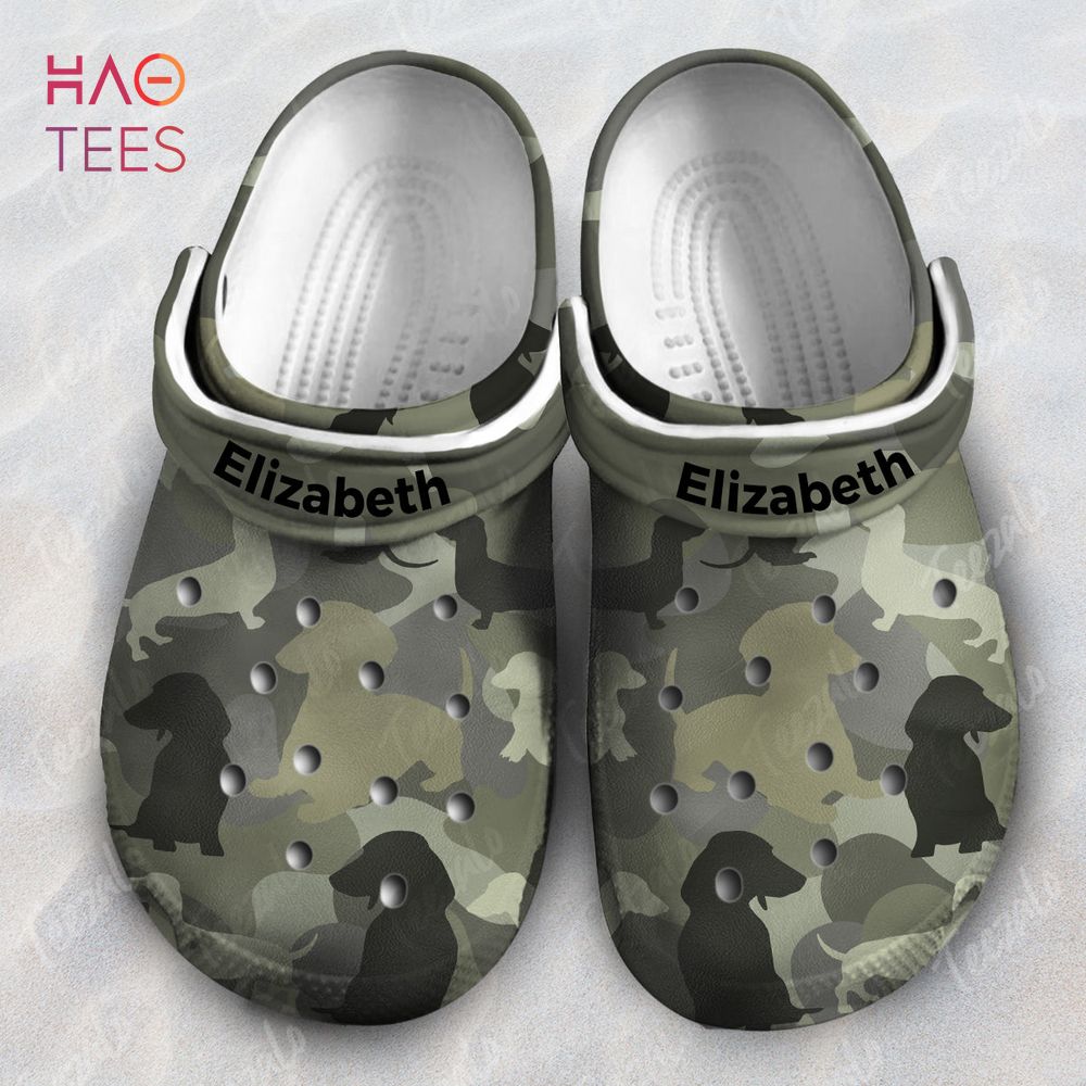 Many Dachshunds Personalized Crocs Shoes With Camouflage Pattern