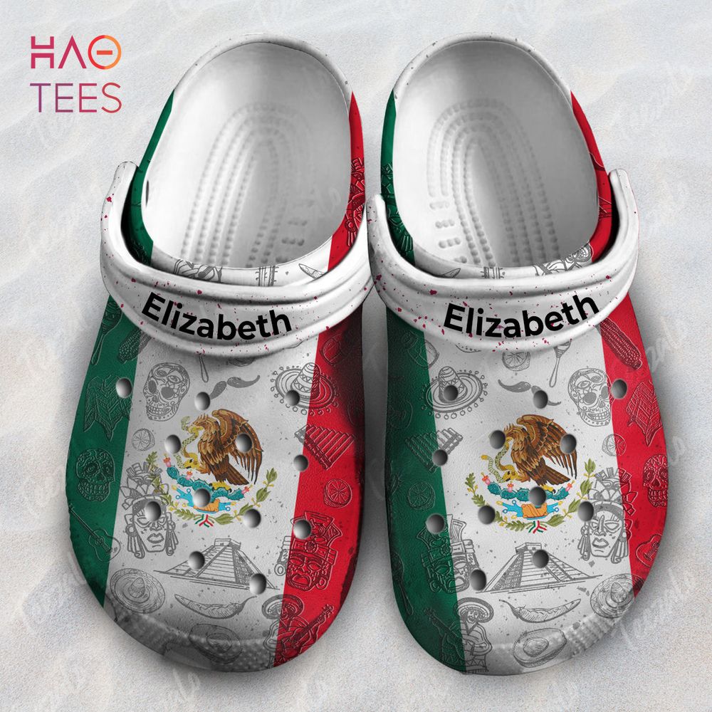 Mexico Flag Personalized Crocs Shoes With Your Name