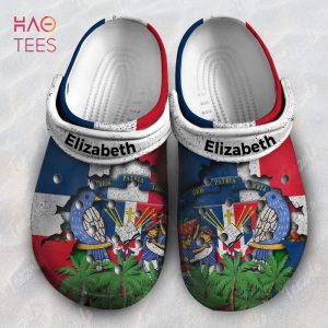 Personalized Coat of Arms Dominican Flag Crocs Shoes Gift for Dominican Lover