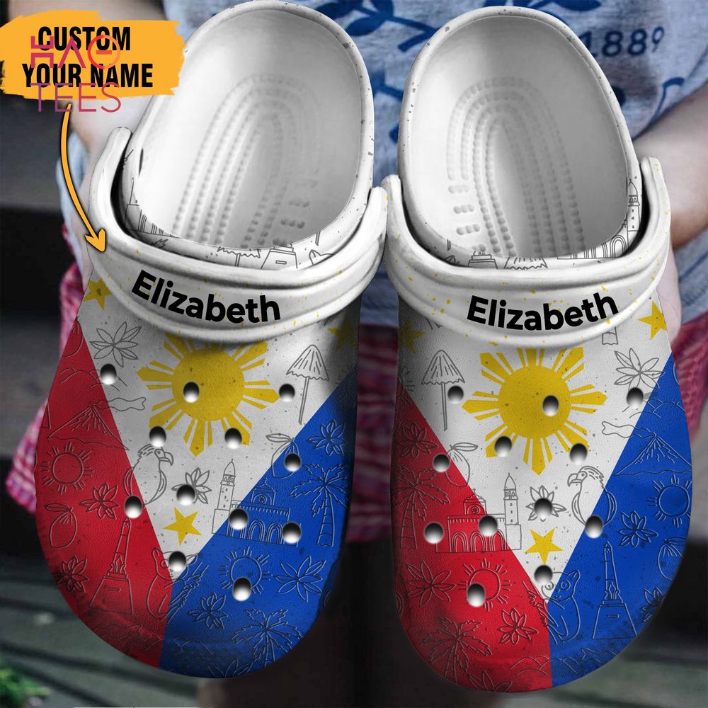 Philippines Flag Personalized Crocs Shoes With Your Name