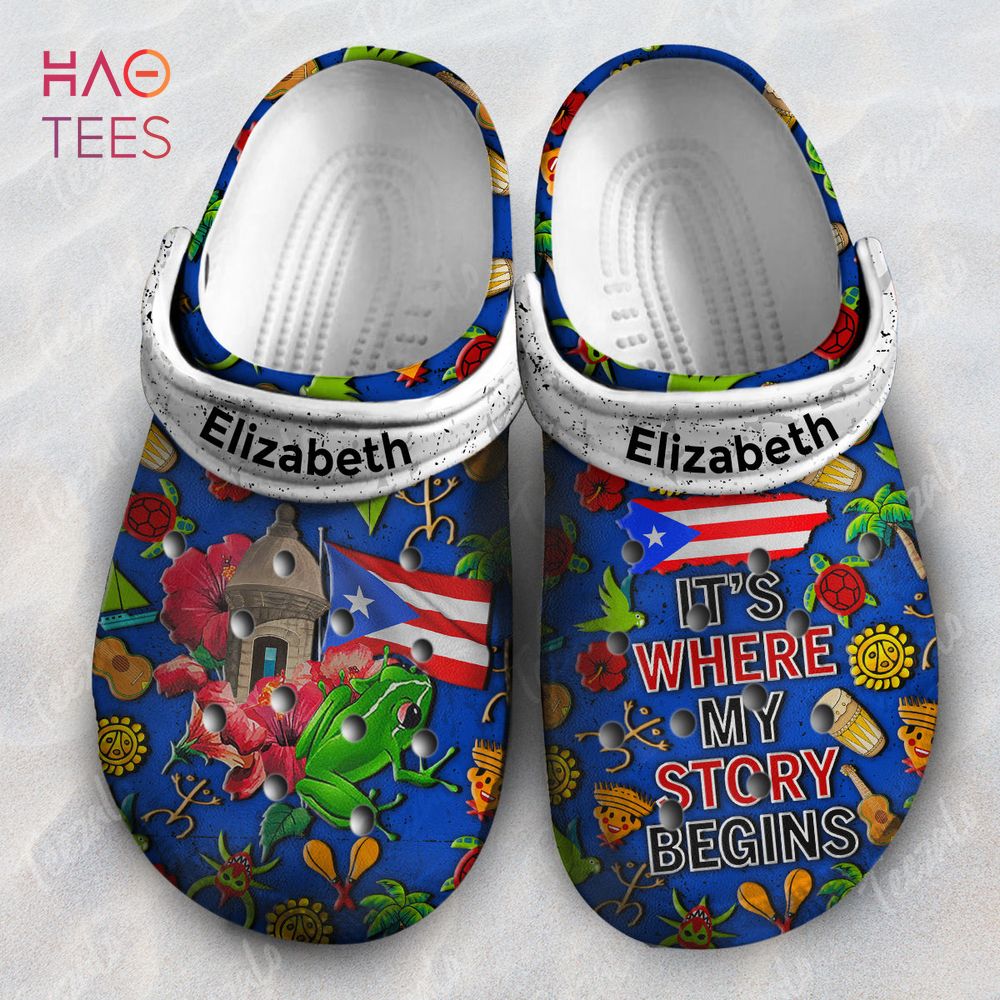 Pride Puerto Rican Where My Story Begins Personalized Crocs Shoes