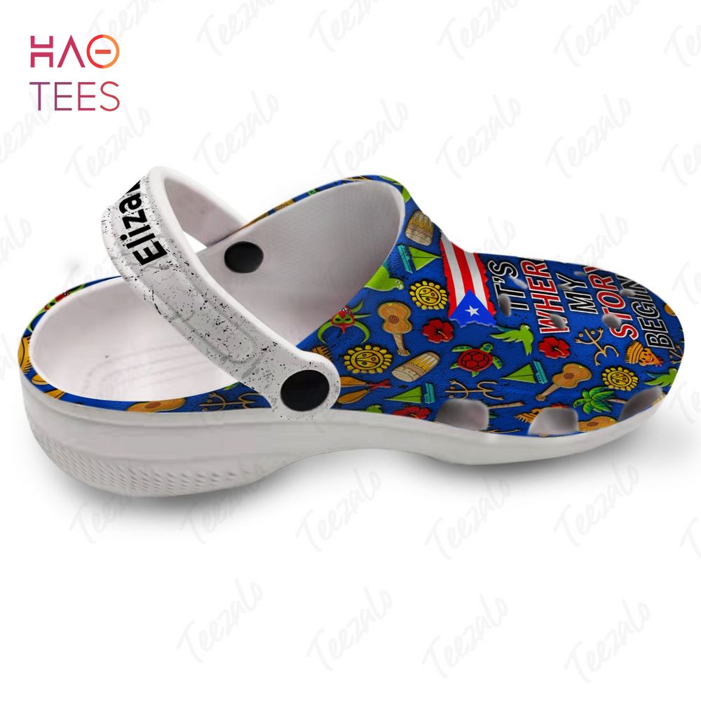 Pride Puerto Rican Where My Story Begins Personalized Crocs Shoes Pride Puerto Rican Where My Story Begins Personalized Crocs Shoes