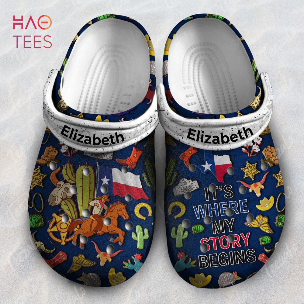 Pride Texan Where My Story Begins Personalized Crocs Shoes