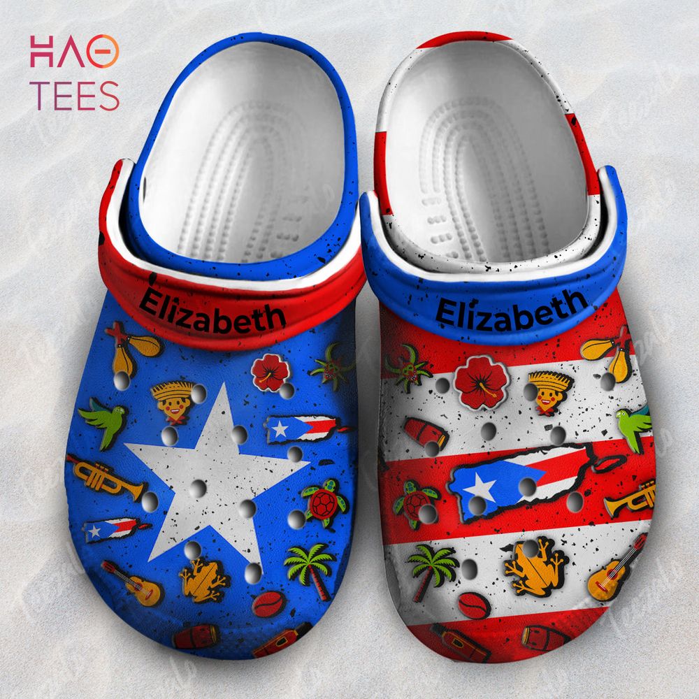 Puerto Rican Flag Symbols Personalized Crocs Shoes