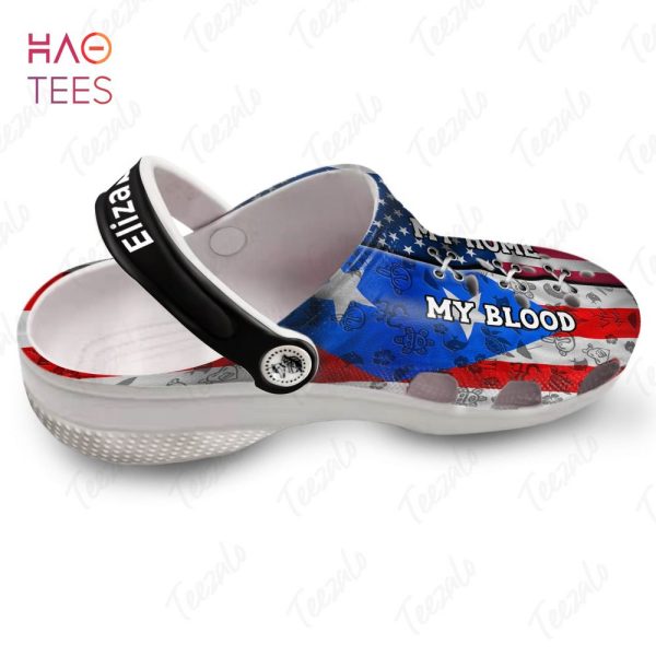 Puerto Rican My Blood America My Home Persionalized Crocs Shoes