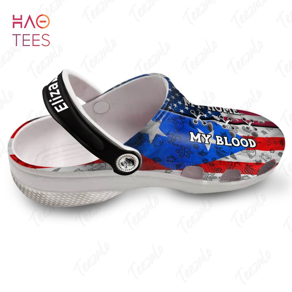 Puerto Rican My Blood America My Home Persionalized Crocs Shoes Puerto Rican My Blood America My Home Persionalized Crocs Shoes
