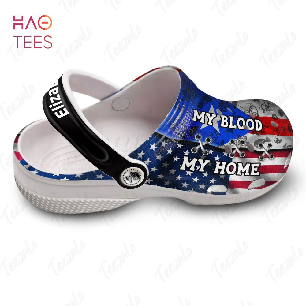 Puerto Rican My Blood America My Home Persionalized Crocs Shoes Puerto Rican My Blood America My Home Persionalized Crocs Shoes