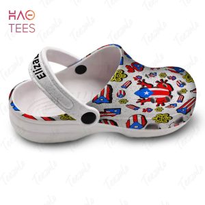 Puerto Rico Coqui Flag Puerto Rican Personalized Crocs Shoes