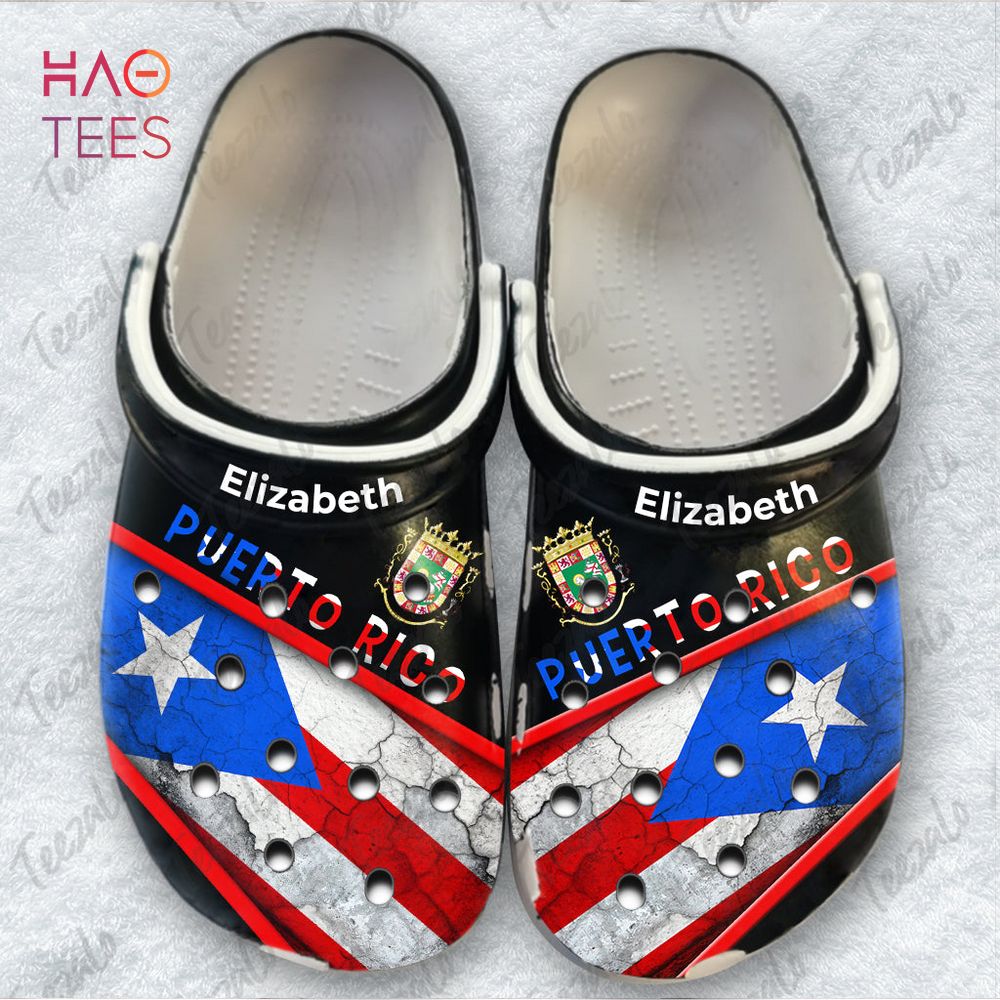 Puerto Rico Flag Coat of Arms Custom Your Name Crocs Shoes