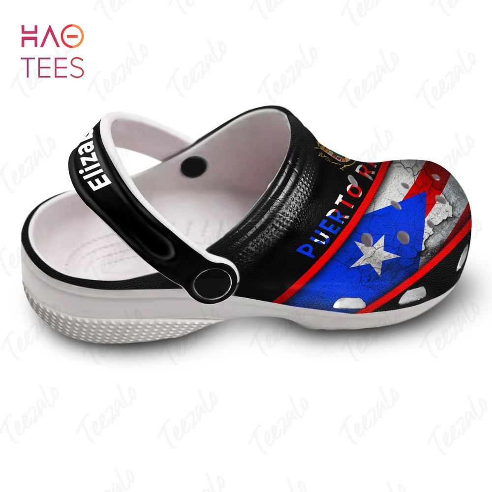 Puerto Rico Flag Coat of Arms Custom Your Name Crocs Shoes Puerto Rico Flag Coat of Arms Custom Your Name Crocs Shoes
