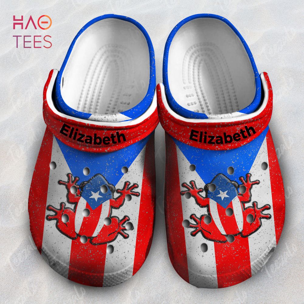 Puerto Rico Flag Coqui Personalized Clog Crocs Shoes